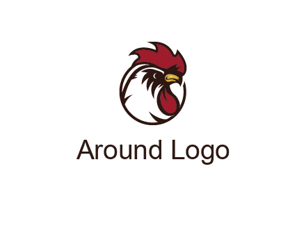 rooster face in circle