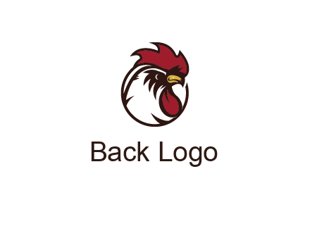 rooster face in circle