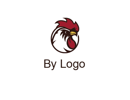 rooster face in circle