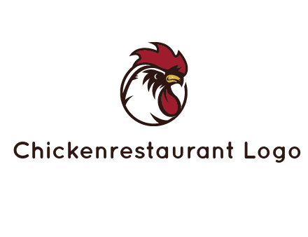 rooster face in circle
