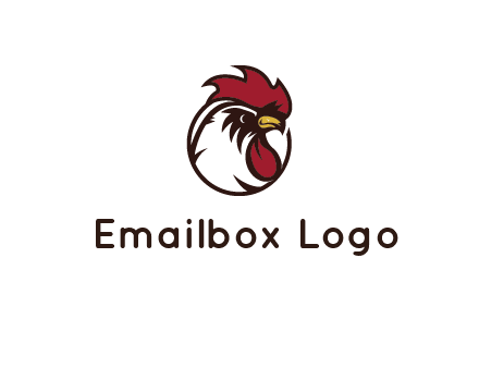 rooster face in circle