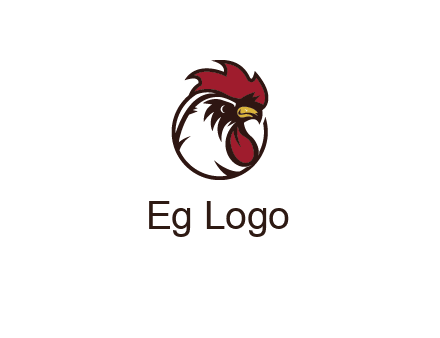 rooster face in circle