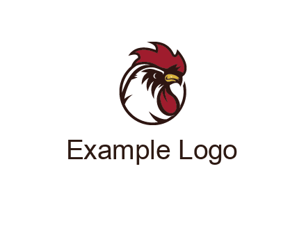 rooster face in circle