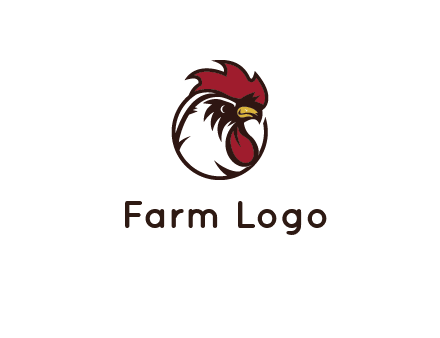 rooster face in circle