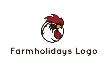 rooster face in circle