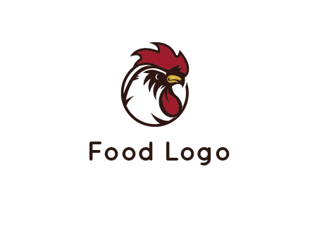 rooster face in circle