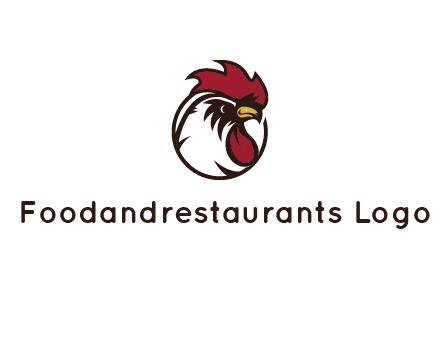 rooster face in circle