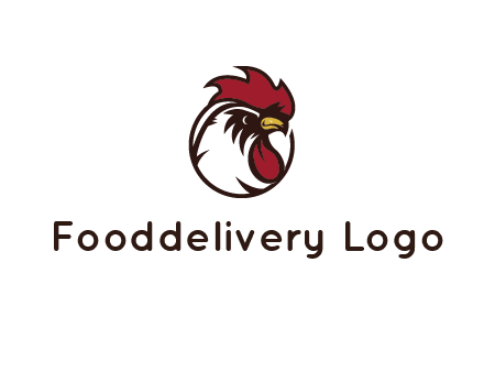 rooster face in circle