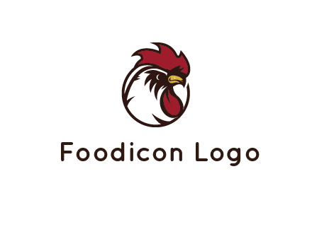 rooster face in circle
