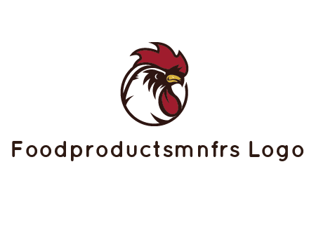 rooster face in circle