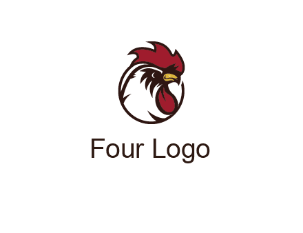 rooster face in circle