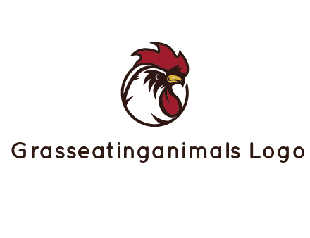 rooster face in circle