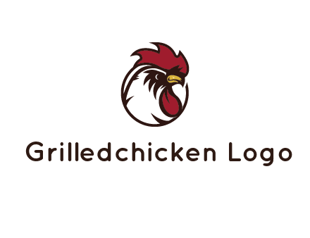 rooster face in circle