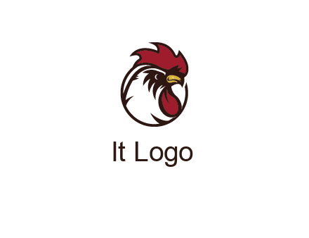 rooster face in circle