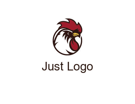 rooster face in circle