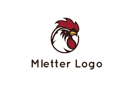 rooster face in circle