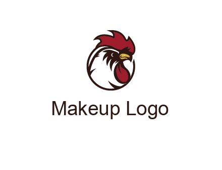 rooster face in circle