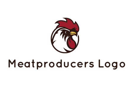 rooster face in circle