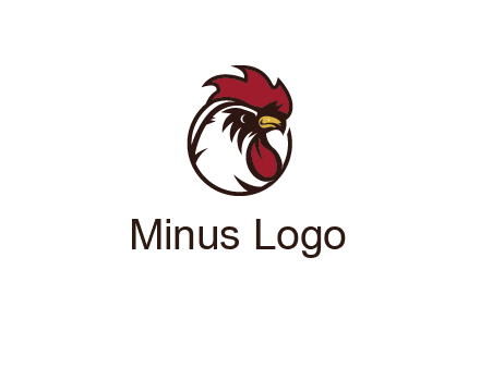 rooster face in circle