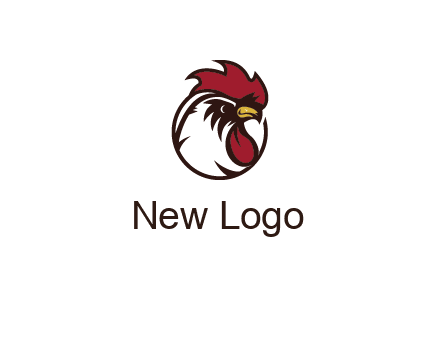 rooster face in circle