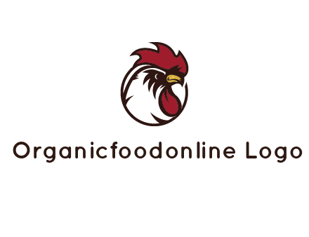 rooster face in circle