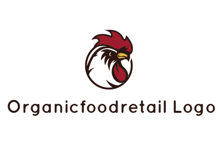 rooster face in circle