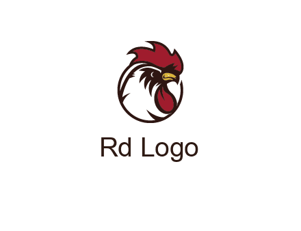 rooster face in circle