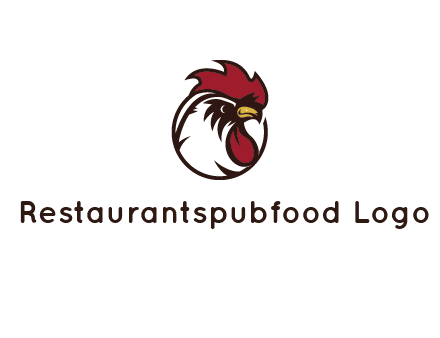 rooster face in circle