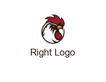 rooster face in circle