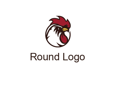 rooster face in circle
