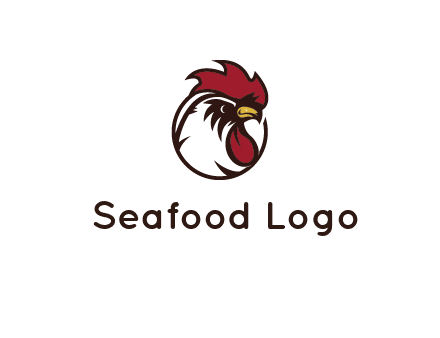 rooster face in circle