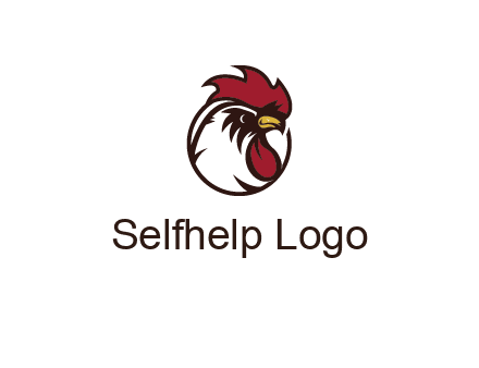 rooster face in circle