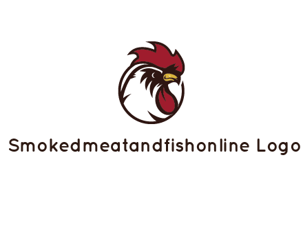 rooster face in circle
