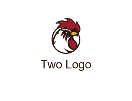 rooster face in circle