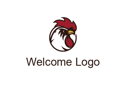 rooster face in circle