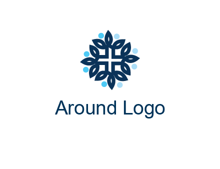 line art leaves on the end of first aid sign with circles
