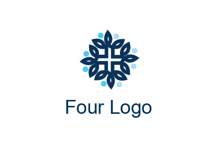 line art leaves on the end of first aid sign with circles