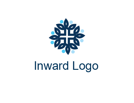 line art leaves on the end of first aid sign with circles