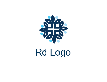 line art leaves on the end of first aid sign with circles