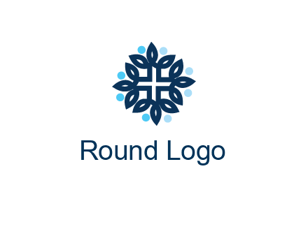 line art leaves on the end of first aid sign with circles