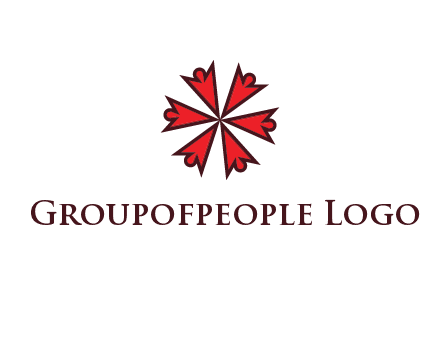abstract people icon in circle