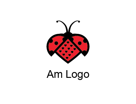 ladybug with heart signs in them
