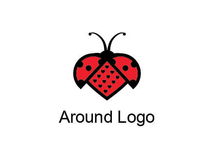 ladybug with heart signs in them
