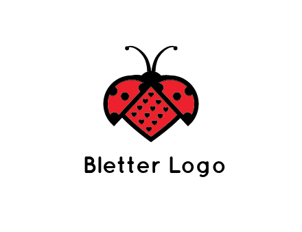 ladybug with heart signs in them