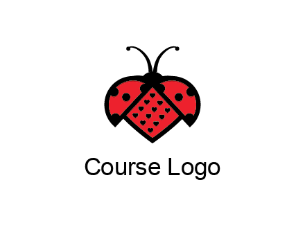 ladybug with heart signs in them