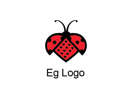 ladybug with heart signs in them