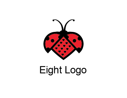 ladybug with heart signs in them