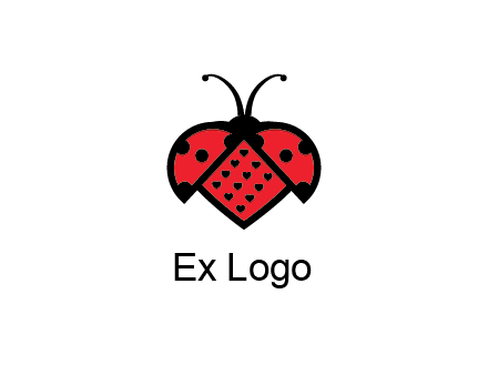 ladybug with heart signs in them