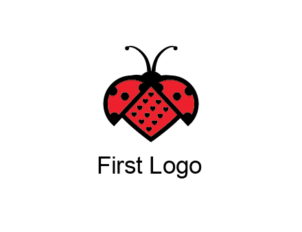 ladybug with heart signs in them