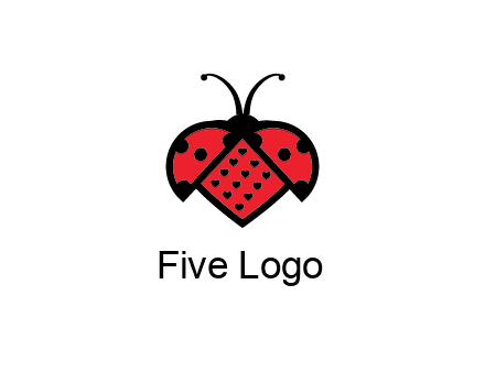 ladybug with heart signs in them